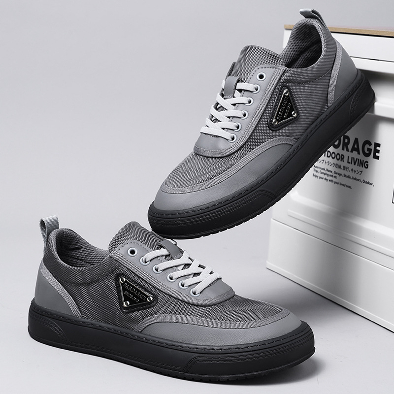 Adidași sport pentru bărbați, respirabili, cu partea superioară din țesătură, vârf rotund, talpă din cauciuc