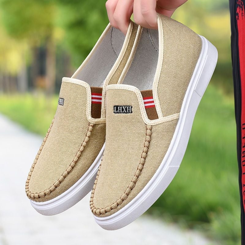 Muške platnene tenisice – bez vezica, prozračne, lagane, niski vrh, špičasti nos