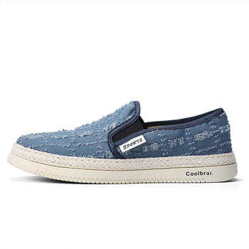 Muške tenisice od platna Slip-On, prozračne i otporne, niski profil, PVC potplat (Oblik vrha: okrugli; Materijal gornjeg: platno; Zatvaranje: Slip-On; Visina gornjeg: niski; Potplat: PVC)