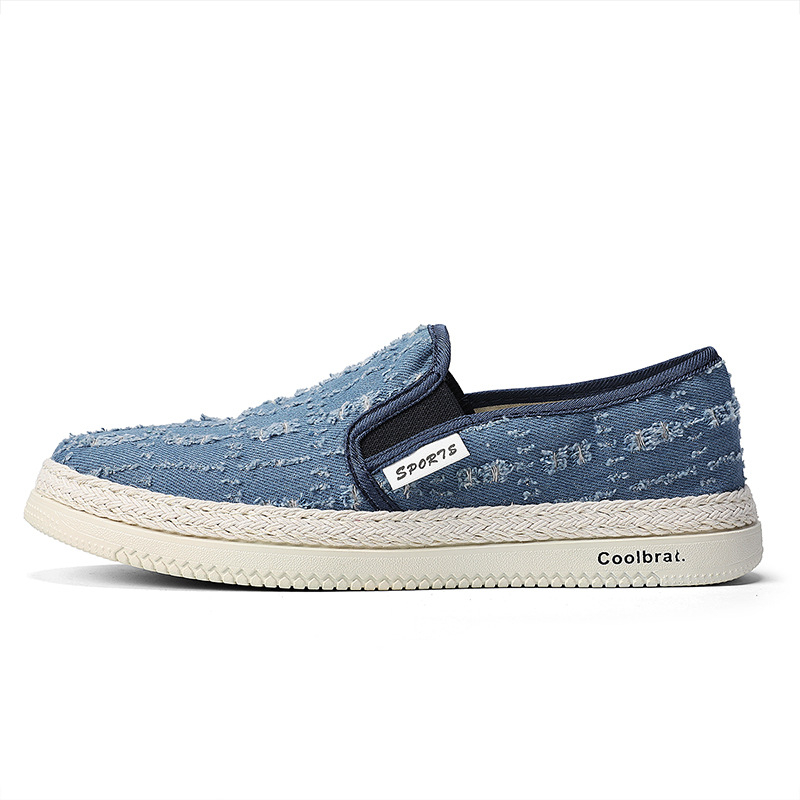 Muške tenisice od platna Slip-On, prozračne i otporne, niski profil, PVC potplat (Oblik vrha: okrugli; Materijal gornjeg: platno; Zatvaranje: Slip-On; Visina gornjeg: niski; Potplat: PVC)