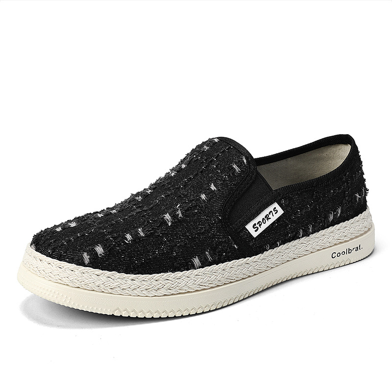 Muške tenisice od platna Slip-On, prozračne i otporne, niski profil, PVC potplat (Oblik vrha: okrugli; Materijal gornjeg: platno; Zatvaranje: Slip-On; Visina gornjeg: niski; Potplat: PVC)