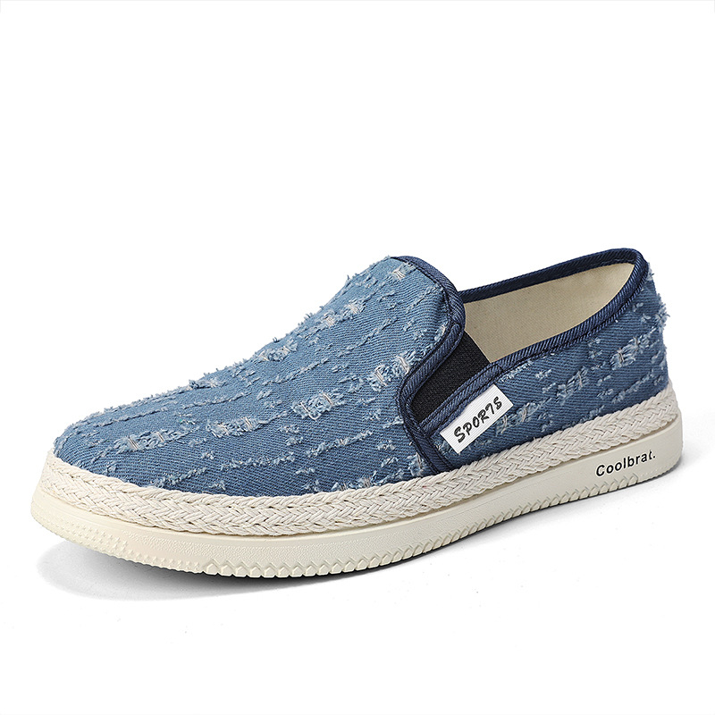 Muške tenisice od platna Slip-On, prozračne i otporne, niski profil, PVC potplat (Oblik vrha: okrugli; Materijal gornjeg: platno; Zatvaranje: Slip-On; Visina gornjeg: niski; Potplat: PVC)