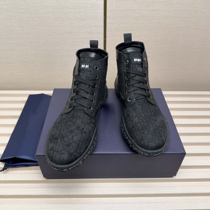 Adidași înalți pentru bărbați, din denim, cu patchwork din pânză (upper denim; patchwork; înalt; șireturi; talpă antiderapantă)