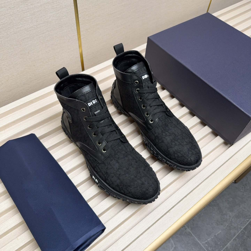 Adidași înalți pentru bărbați, din denim, cu patchwork din pânză (upper denim; patchwork; înalt; șireturi; talpă antiderapantă)