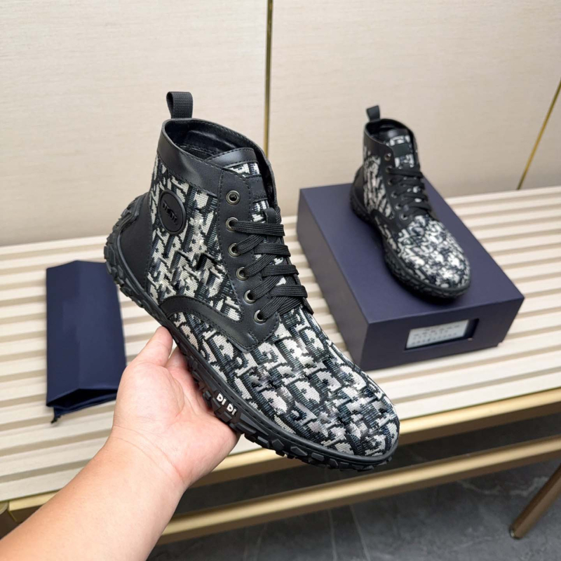 Adidași înalți pentru bărbați, din denim, cu patchwork din pânză (upper denim; patchwork; înalt; șireturi; talpă antiderapantă)