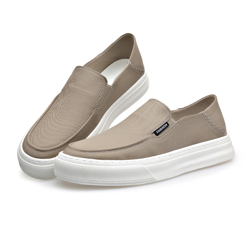 Pánske casual slip-on board topánky, priedušný vrch z Oxford materiálu, ľahké, 3–5 cm hrubá gumová podrážka