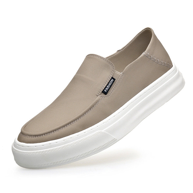 Pánske casual slip-on board topánky, priedušný vrch z Oxford materiálu, ľahké, 3–5 cm hrubá gumová podrážka