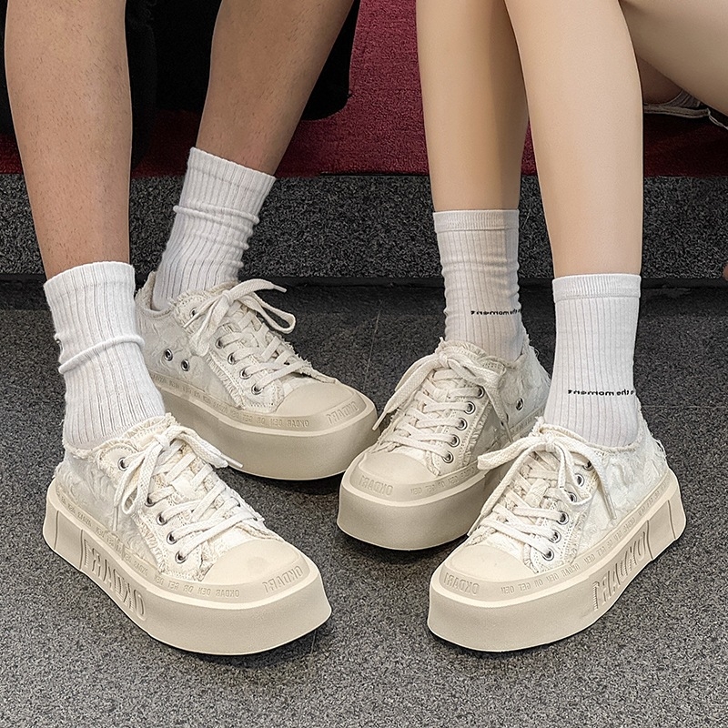 58106 Original platnene tenisice s kvadratnim vrhom, unisex, niski gornji dio, debela đona, vezanje, proljeće 2025
