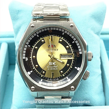 Pánske automatické mechanické hodinky s japonským Miyota 46941 pohonom, safírové sklo, púzdro a náramok z nehrdzavejúcej ocele, vodotesnosť 50 m, kalendár a zobrazenie týždňa, luminescujúce ručičky