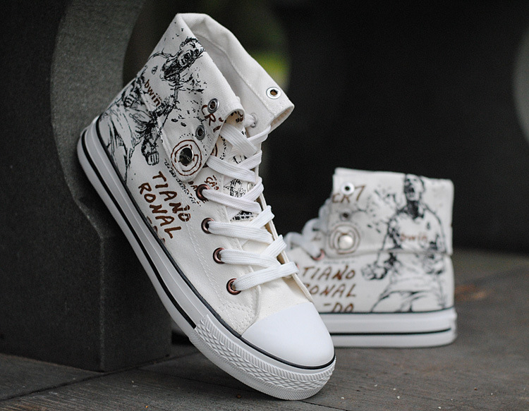 Muške visoke platnene tenisice, prozračne, s vezivanjem, EVA uložak, gumeni potplat