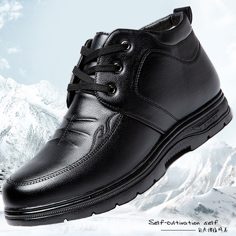 Talve meestele kodu sussid - PU naha ülemine, soe vooder, ees seotud, EVA tald