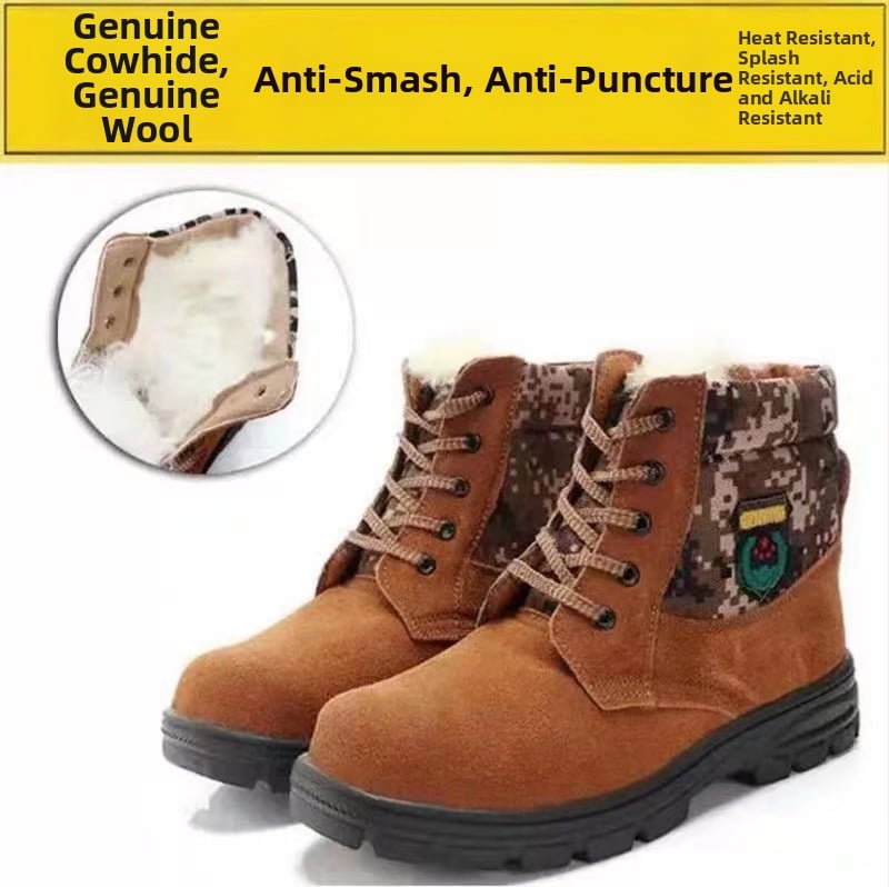 Talvise ohutuse jalanõud ehitusobjektidele, libisemiskindlad, soojendatud fleeceline vooder, terasest varvas, veluur-ülaosa, kummist talla