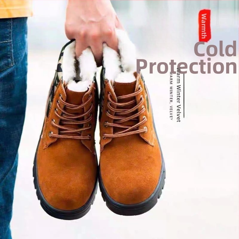 Talvise ohutuse jalanõud ehitusobjektidele, libisemiskindlad, soojendatud fleeceline vooder, terasest varvas, veluur-ülaosa, kummist talla