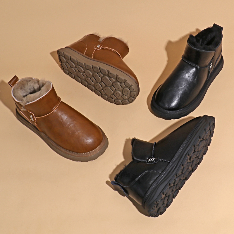 Meeste talvesaapad lume jaoks, veekindlad, libisemiskindlad, veisnahast ülemine osa, kummist tald, fleece vooder