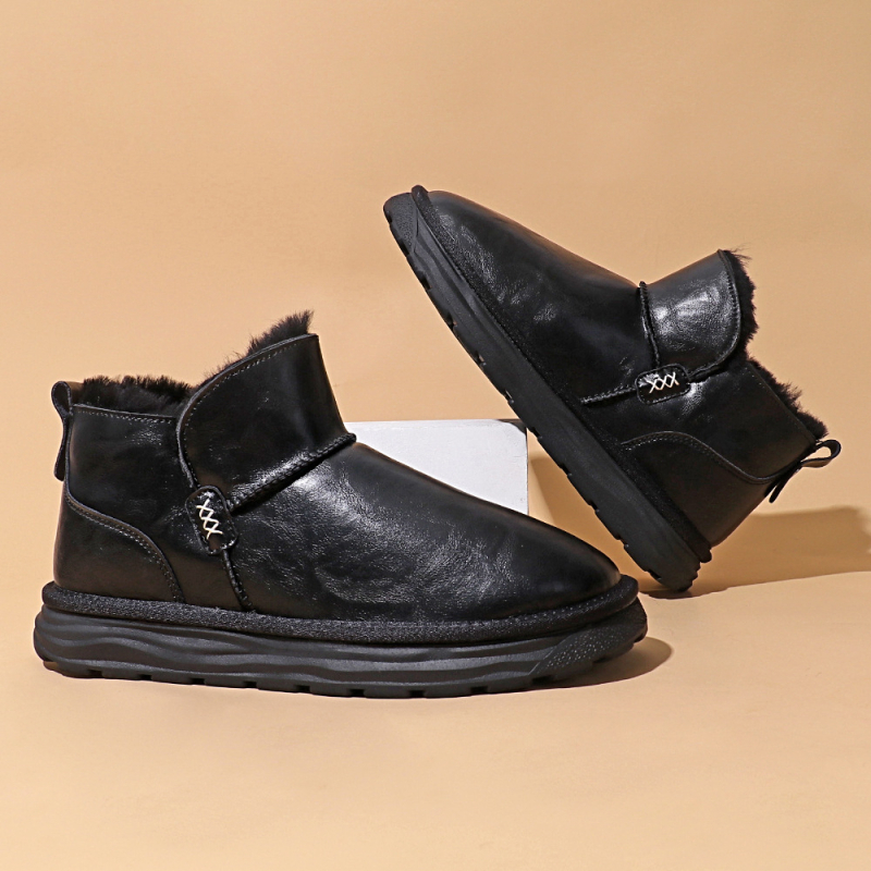 Meeste talvesaapad lume jaoks, veekindlad, libisemiskindlad, veisnahast ülemine osa, kummist tald, fleece vooder