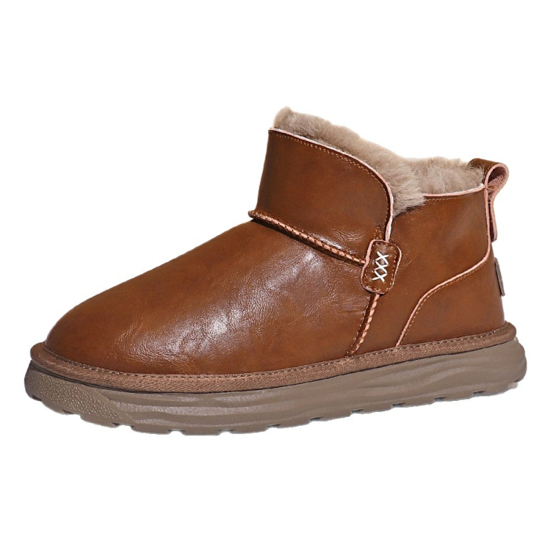 Meeste talvesaapad lume jaoks, veekindlad, libisemiskindlad, veisnahast ülemine osa, kummist tald, fleece vooder