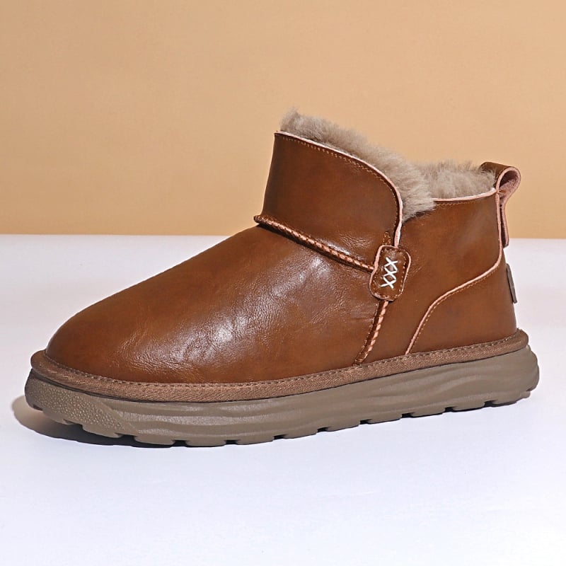 Meeste talvesaapad lume jaoks, veekindlad, libisemiskindlad, veisnahast ülemine osa, kummist tald, fleece vooder