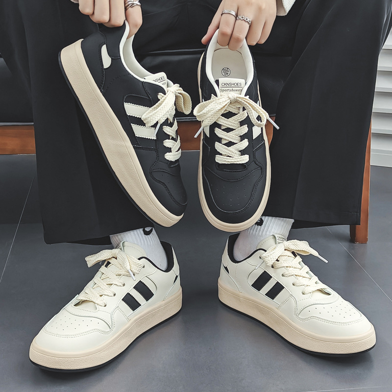 Unisex plátenné tenisky, kórejský štýl, nízky vršok, okrúhla špička, ľahké, vrchný materiál PU, sieťovinová výstelka, vulkanizovaná podrážka