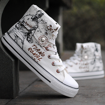 Мъжки високи платнени кецове с връзки, дишащи, платнена горна част, EVA стелка, гумена подметка, кръгъл нос, за пролет и лято