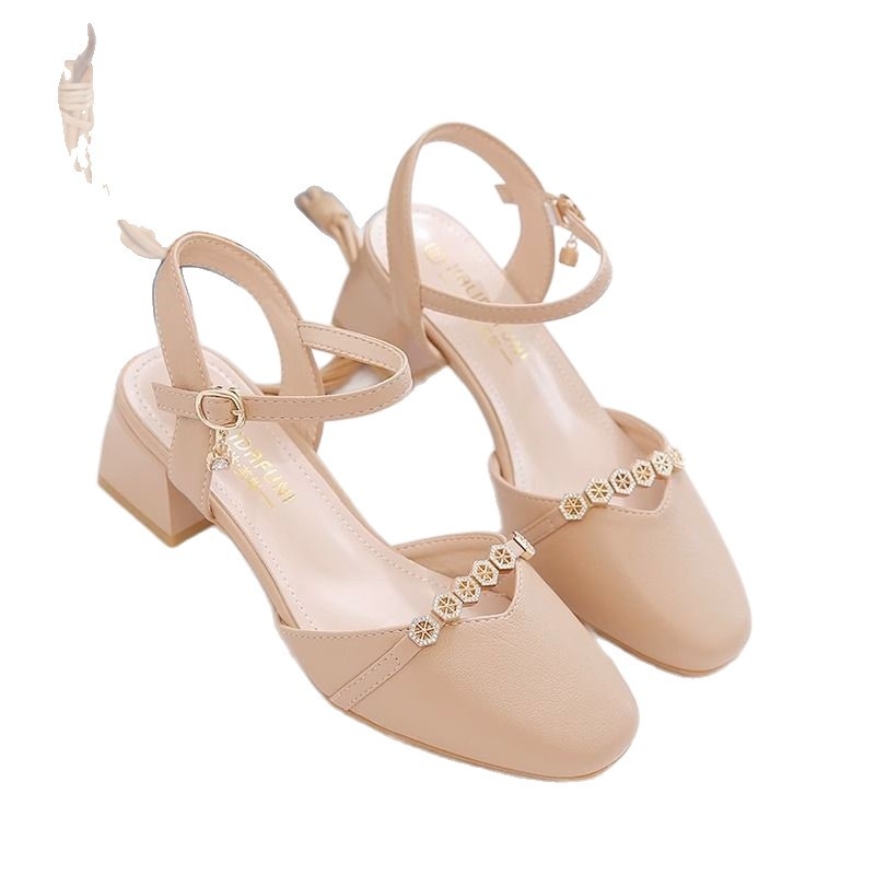 Loafers femei stil coreean, vârf rotund, partea superioară PU, curea cu cataramă, toc înclinat 3–5 cm