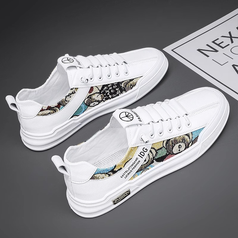 Мъжки канвасови Slip-On кецове, дишащи, нисък топ, кръгъл нос, гумена подметка