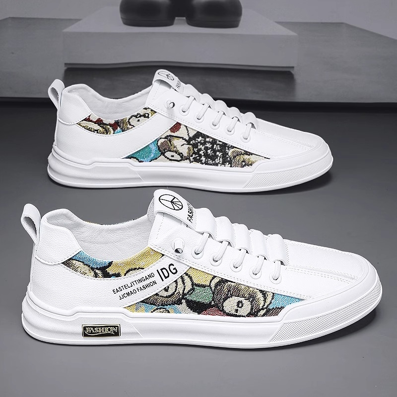 Мъжки канвасови Slip-On кецове, дишащи, нисък топ, кръгъл нос, гумена подметка