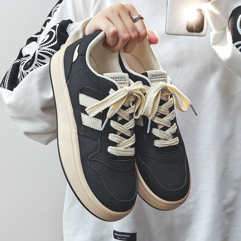 VASIBAEN Унисекс канвасови обувки — PU горна част, вулканизирана подметка, мрежеста подплата, нисък връх, кръгъл нос