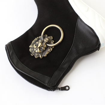 Мъжки високи обувки от платно с пластмасова подметка, платнена горна част, заострен нос, височина на гърлото над 11 см