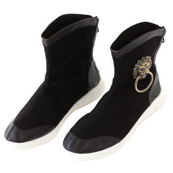 Мъжки високи обувки от платно с пластмасова подметка, платнена горна част, заострен нос, височина на гърлото над 11 см