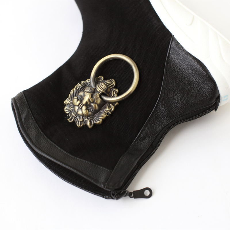 Мъжки високи обувки от платно с пластмасова подметка, платнена горна част, заострен нос, височина на гърлото над 11 см