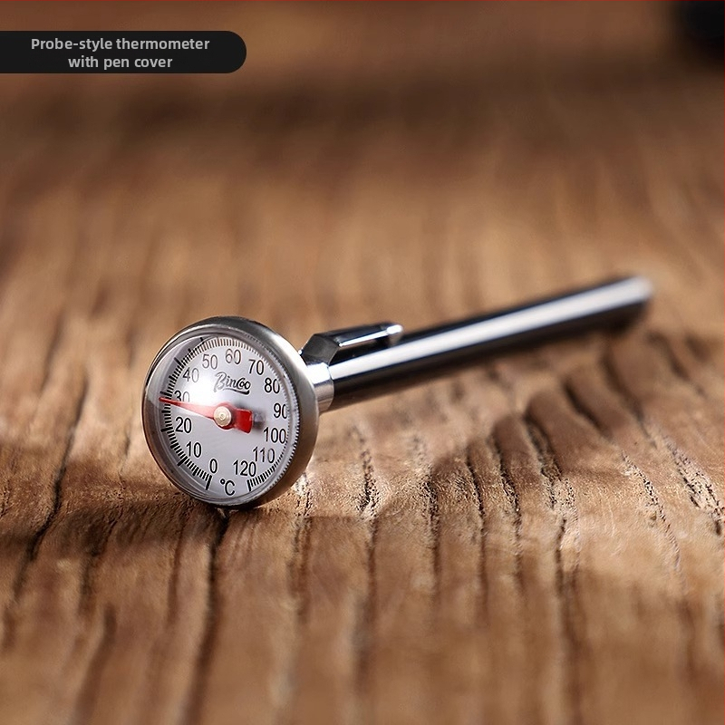 Bincoo Kafijas termometrs - Mehāniskais adatu termometrs rokām gatavotai kafijai un espresso, materiāli: alumīnijs + 304 nerūsējošais tērauds + ABS