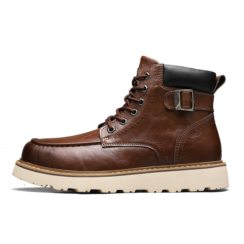 Martin Boots – muške čizme u retro stilu, okrugli vrh, srednje visoki potkoljenica, gornji dio od mikrovlaknaste kože, gumena potplata