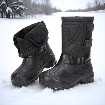 Ghete de zăpadă pentru bărbați, impermeabile, anti-derapare, căptușite cu fleece, partea superioară PU, talpă EVA