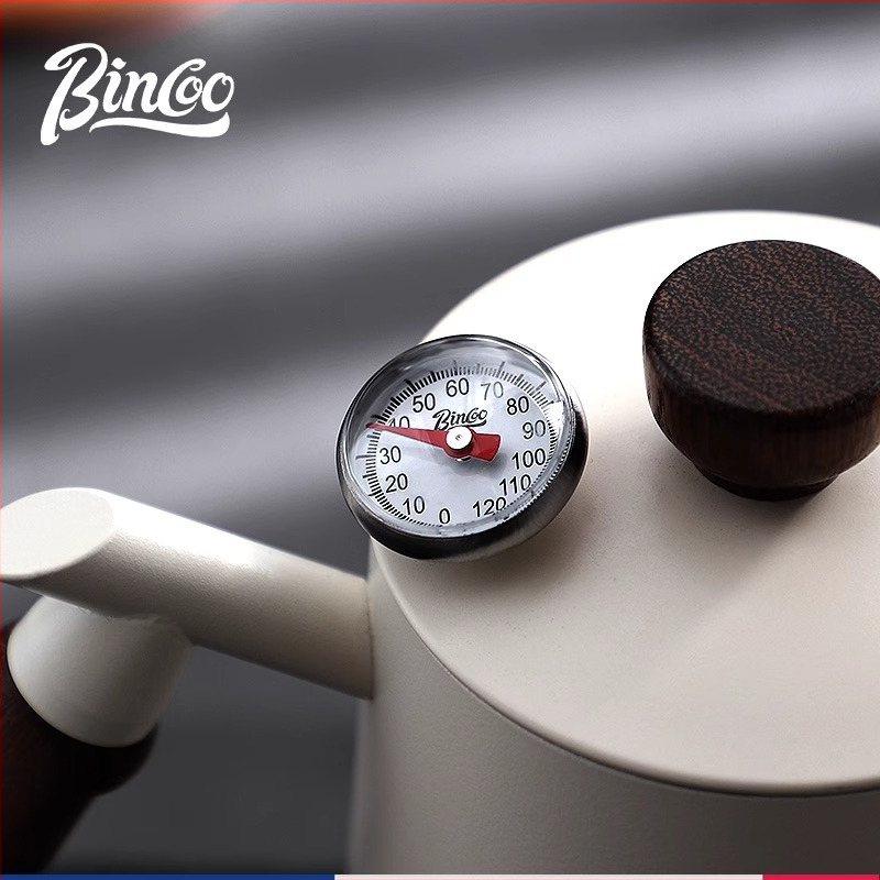 Bincoo kafijas mehāniskais adatu termometrs ar mūsdienīgu minimālistisku dizainu, piemērots rokām gatavai kafijai un espresso — alumīnijs, 304 nerūsējošais tērauds un ABS