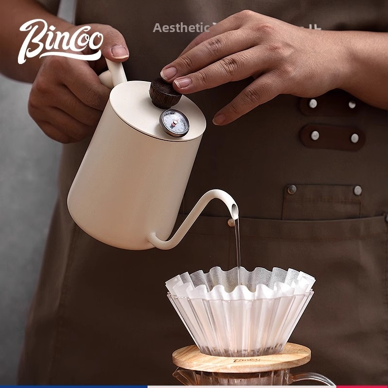 Bincoo kafijas mehāniskais adatu termometrs ar mūsdienīgu minimālistisku dizainu, piemērots rokām gatavai kafijai un espresso — alumīnijs, 304 nerūsējošais tērauds un ABS