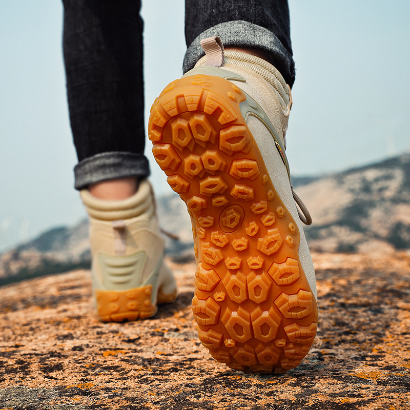 Παπούτσια ορειβασίας, αδιάβροχα, μεσαίου ύψους, γνήσιο δέρμα στον άνω μέρος (Μπροστινό δέσιμο με κορδόνια, EVA ενδιάμεση σόλα, αντιολισθητική εξωτερική σόλα από καουτσούκ)