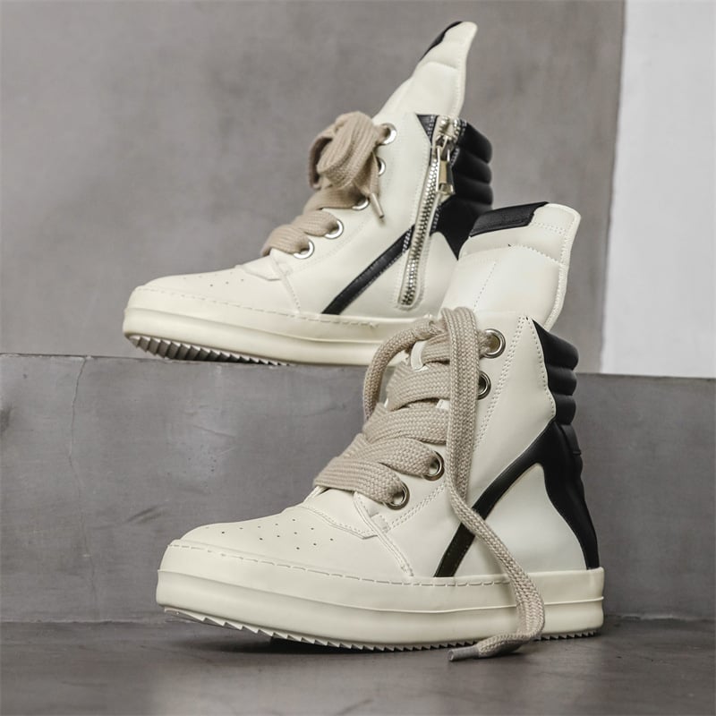 Ghete Martin pentru bărbați, partea superioară din PU artificial, talpă din cauciuc, vârf rotund, fermoar lateral