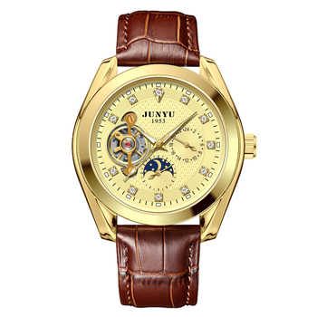 Junyu Ceas mecanic pentru bărbați, Tourbillon, Mișcare 1033G, Afișaj analog, Rezistență la apă 10 m