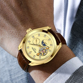 Junyu Ceas mecanic pentru bărbați, Tourbillon, Mișcare 1033G, Afișaj analog, Rezistență la apă 10 m