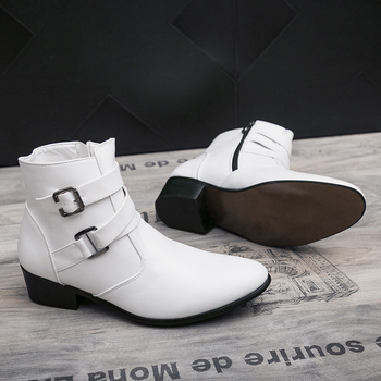 Muške Martin čizme, britanski stil, povećanje visine, protuklizne, tople, PU gornji dio, gumena potplat