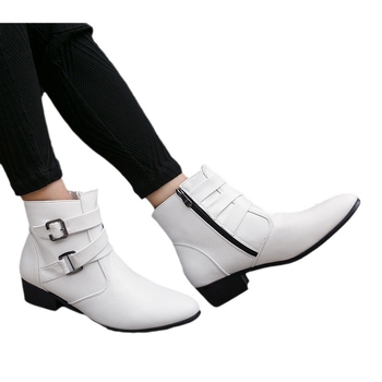 Muške Martin čizme, britanski stil, povećanje visine, protuklizne, tople, PU gornji dio, gumena potplat