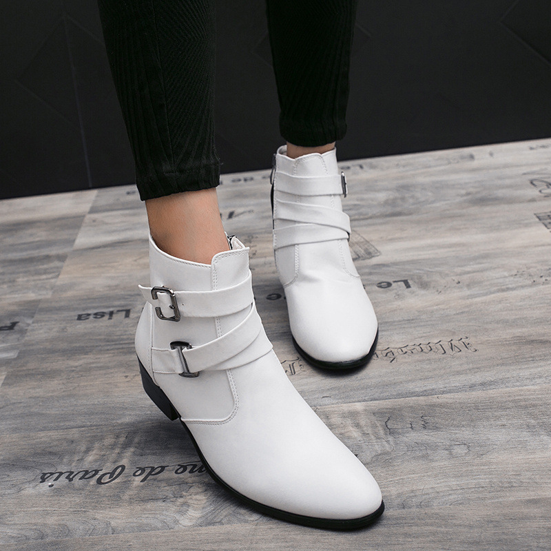 Muške Martin čizme, britanski stil, povećanje visine, protuklizne, tople, PU gornji dio, gumena potplat