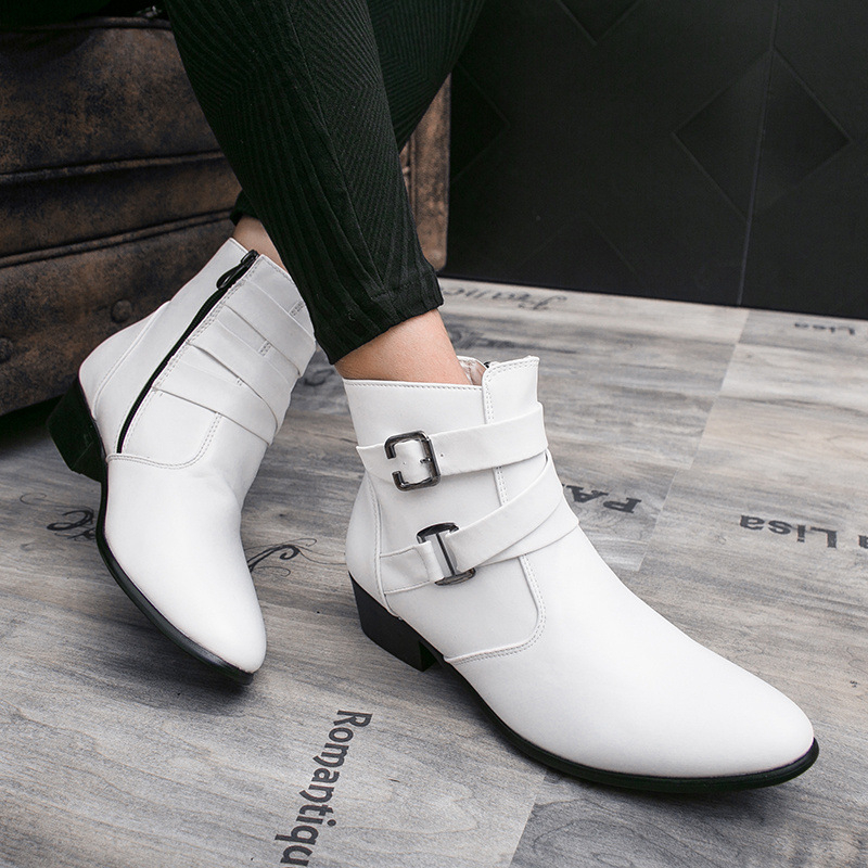 Muške Martin čizme, britanski stil, povećanje visine, protuklizne, tople, PU gornji dio, gumena potplat