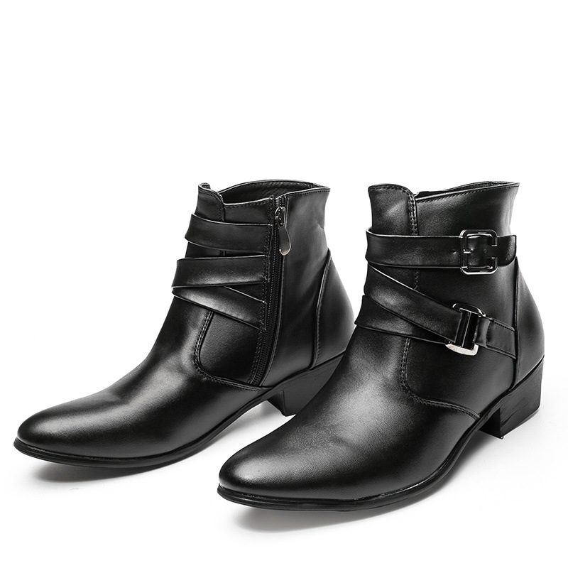 Muške Martin čizme, britanski stil, povećanje visine, protuklizne, tople, PU gornji dio, gumena potplat