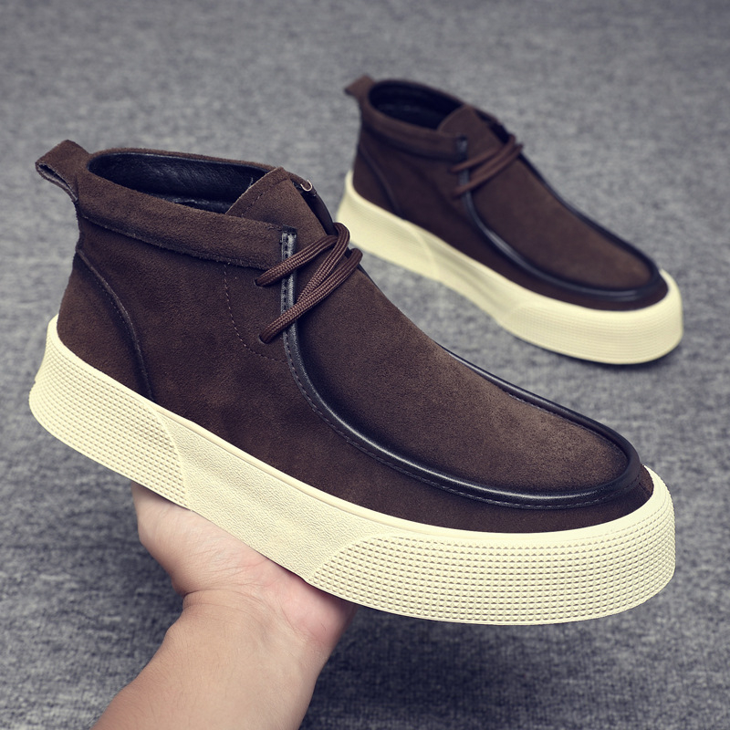 Facing férfi munkabakancs – japán stílusú retro, magas szárú bőrből készült bakancs, mikrofibra bélés, gumitalp