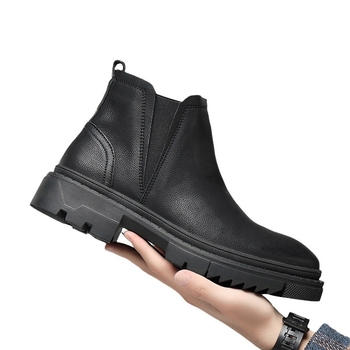 Martin čizme za muškarce, platforma za povećanje visine, Chelsea stil, niski gornji dio, slip-on, gumeni potplat, okrugli vrh
