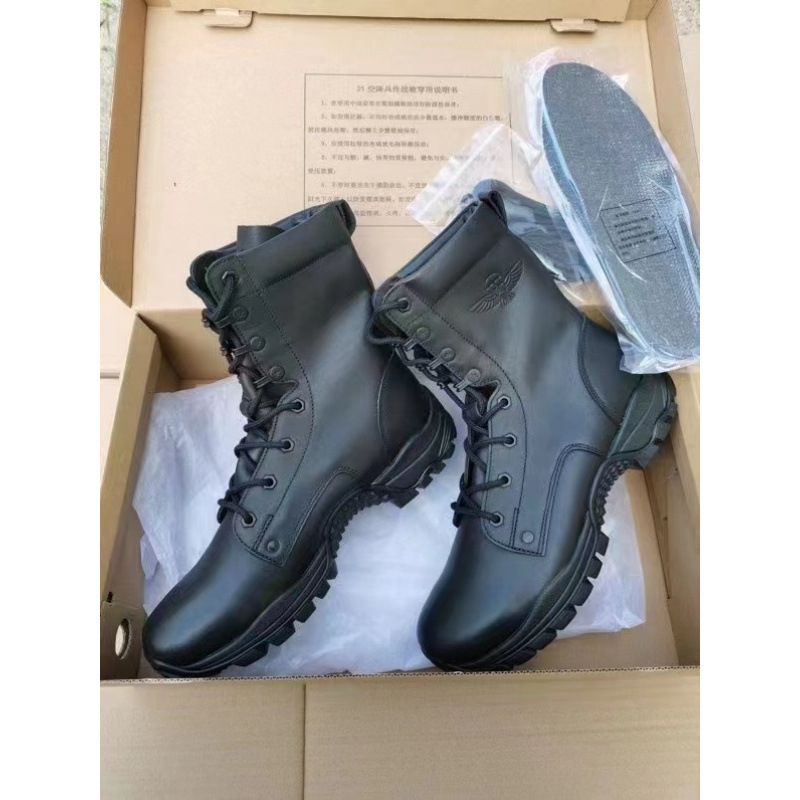 Katonai magas szárú csizma, uniszex, fűzővel, PU felső, gumi talp, vízálló, lélegző