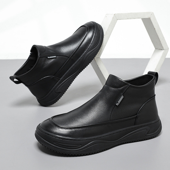 Martin čizme, gornji dio od dvostruke kože krave, gumena potplat, visoki casual stil, bez podstava, PU ulošak