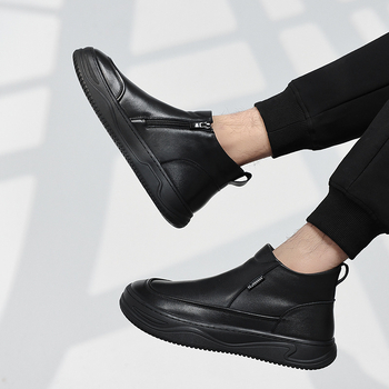 Martin čizme, gornji dio od dvostruke kože krave, gumena potplat, visoki casual stil, bez podstava, PU ulošak