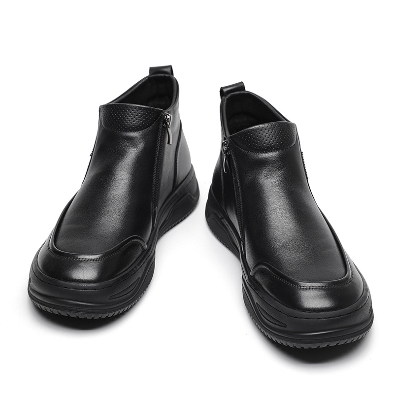 Martin čizme, gornji dio od dvostruke kože krave, gumena potplat, visoki casual stil, bez podstava, PU ulošak